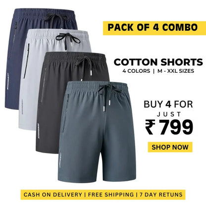 Pack of 4 Special-Offer 😍 Men's Casual Shorts (Premium Quality)