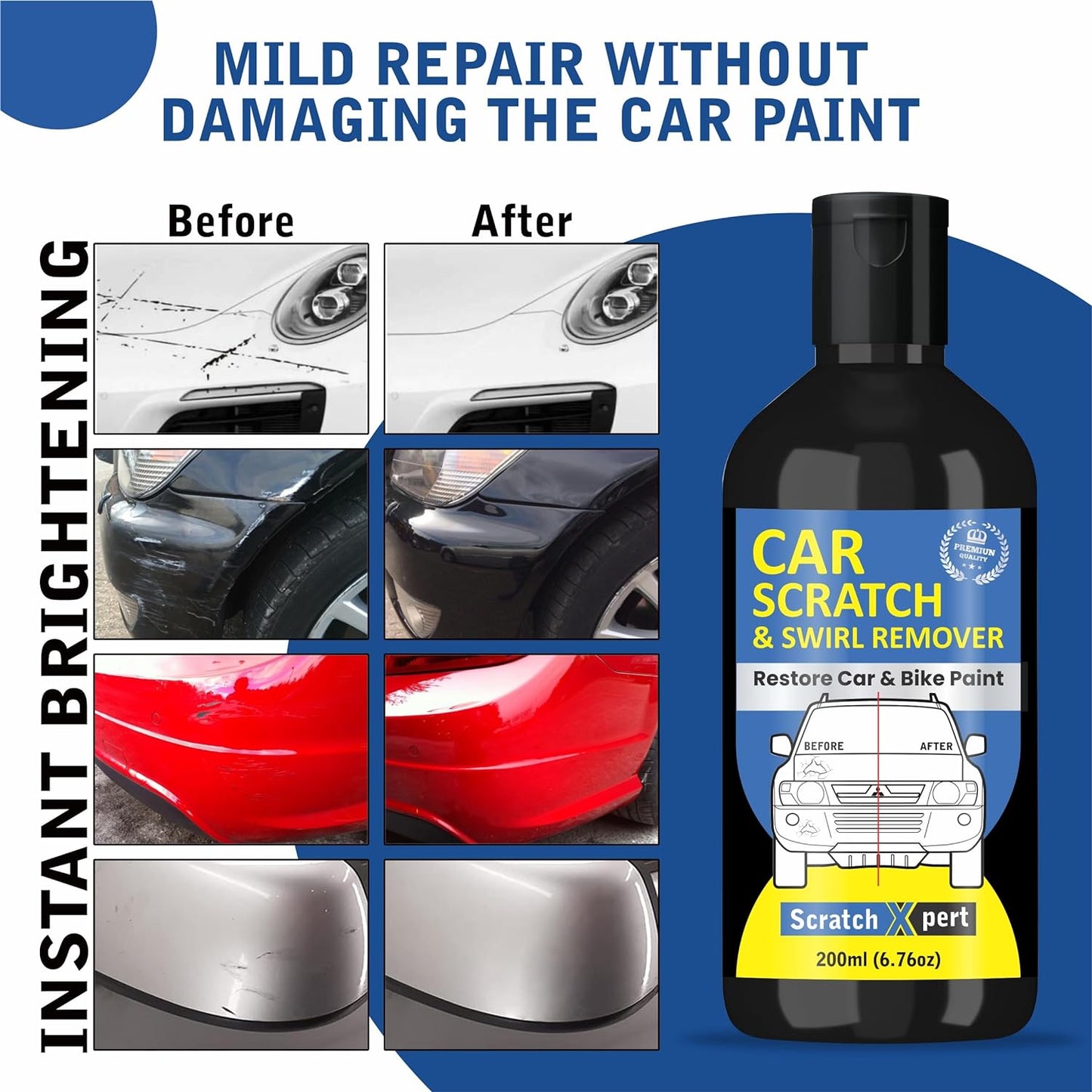 Car Body Scratch Remover for All Colors (Pack of 2)| Ultimate Car Scratch Repair & Scuff Remover| Instant Auto Scratch Fix Kit