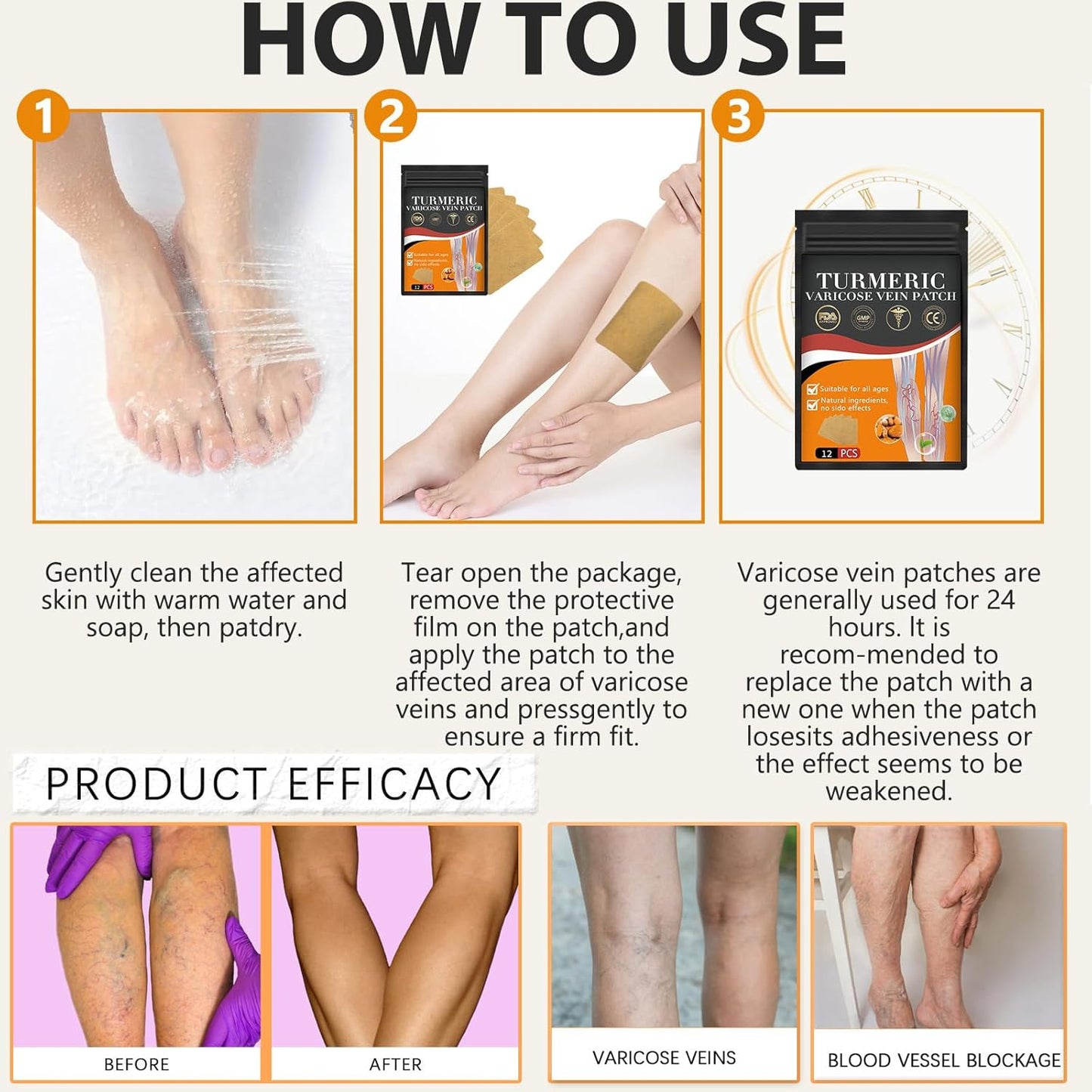 Turmeric Varicose Vein Patches (Buy 1 get 1 Free)
